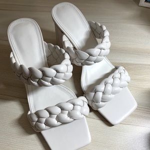 Braided Heels White
